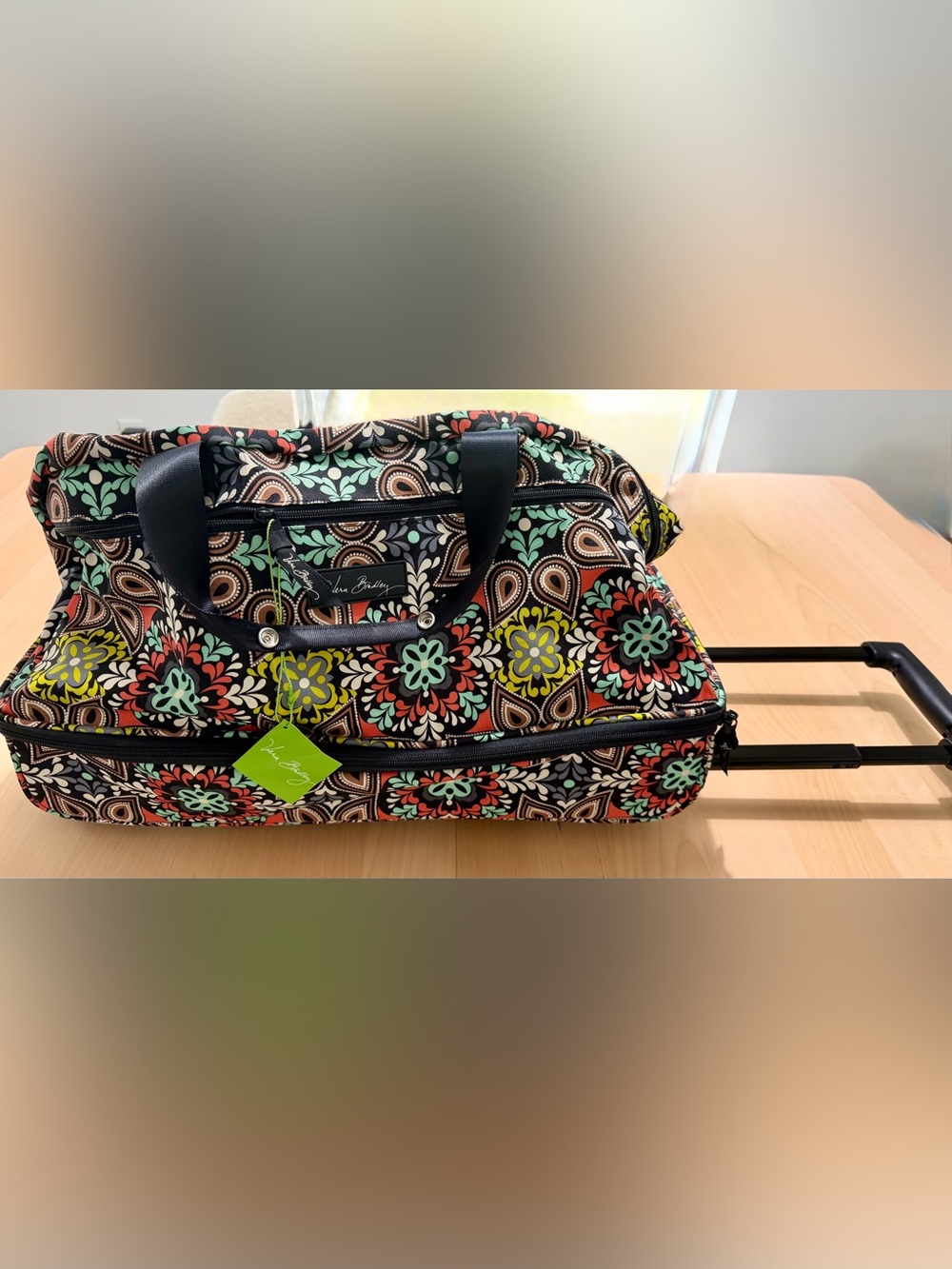 Vera Bradley Black Multi Floral Paisley Travel Bag